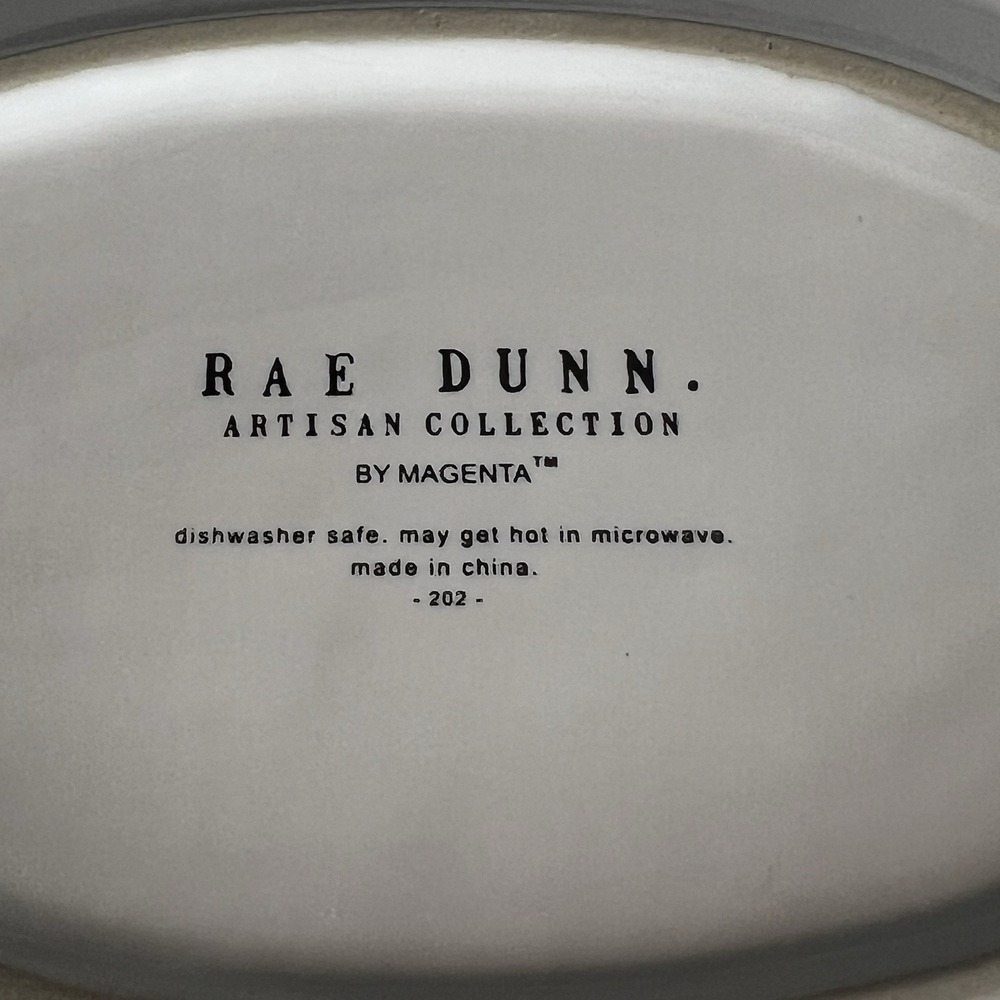 Rae Dunn Thistle Pattern HOME Trinket Dish Plate Oval Artisan Collection Magenta - Picture 5 of 7